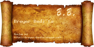 Breyer Beáta névjegykártya